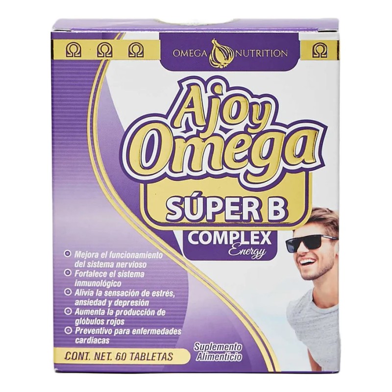 Paq 3 Ajo Y Omega Nutrition Súper B Complex Energy