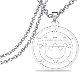 LQRI Sitri Seal Sigil Of Sitri Necklace Stainless Steel Jewelry Solomon Bitru Demon Sigil Symbol Pendant Necklace Demon Sigils Gift (silver)