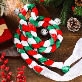 Yeyeplum Christmas Horse Neck Wreath 51 Inches Sleigh Bells Neck Sash Horse Costume Accessories for Holiday Decor Christmas Party Parades Supplies(Green)