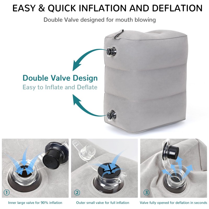 RISEPPO inflatable footrest Grey