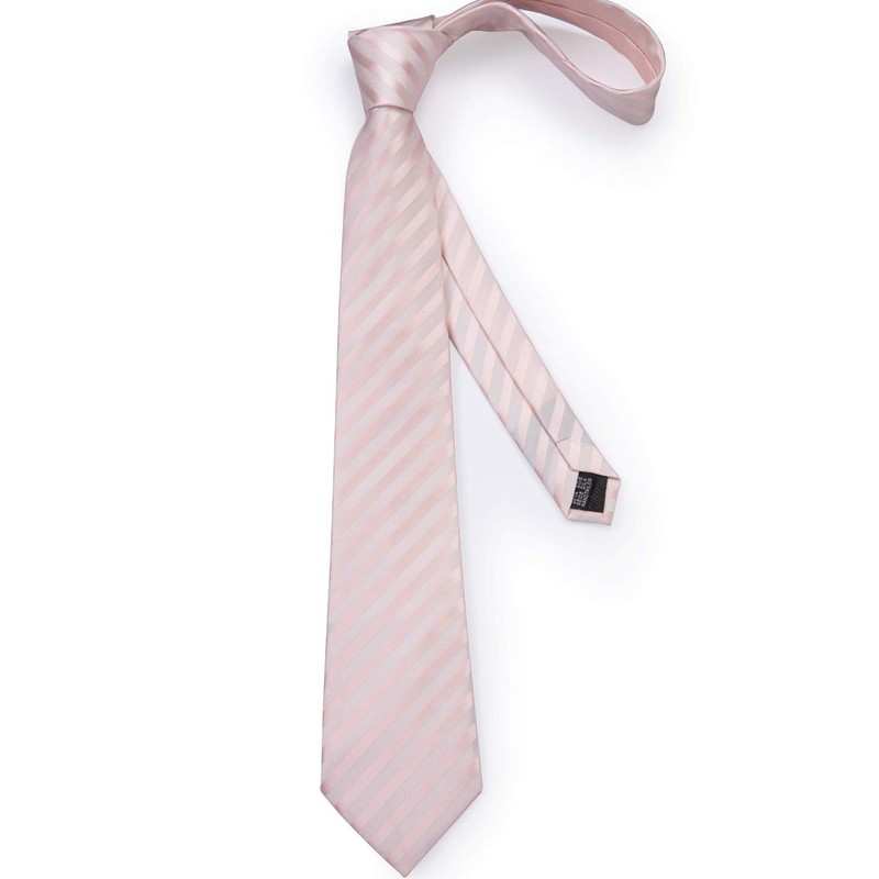 DiBanGu Men's Tie Set Silk Striped Checked Tie with Pocket