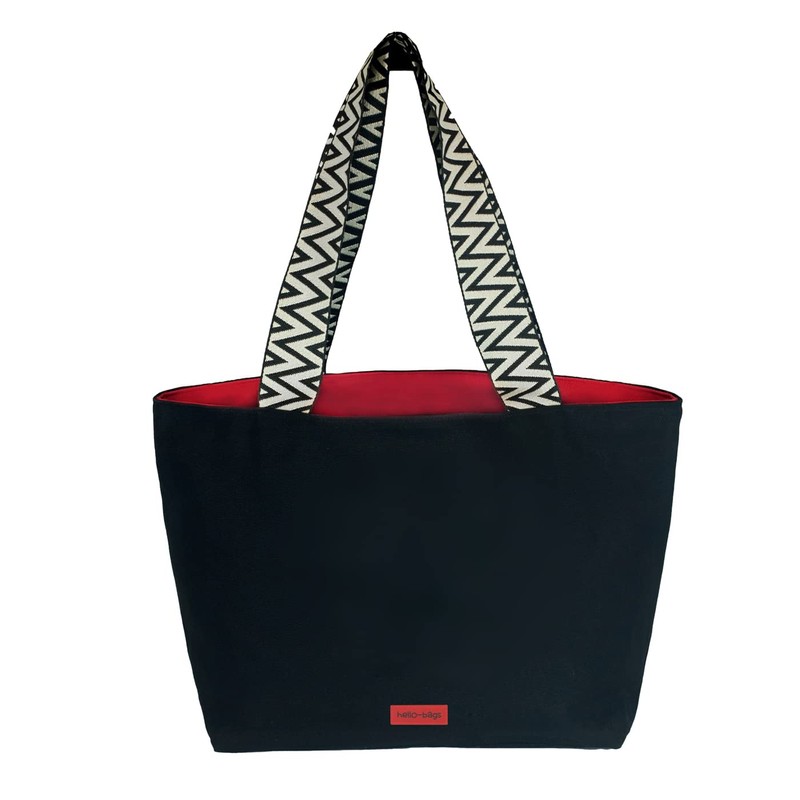 hello-bags Ladies Premium Canvas Bag With Outer Zipper, Interior Zip