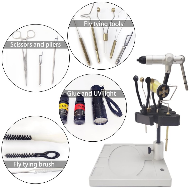 Eupheng Fly Tying Desktop Storage Rack in Black and Gray,