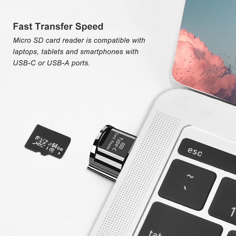 Micro SD Card Reader, USB C TF Card Reader, USB