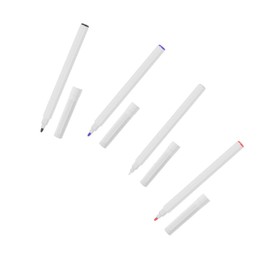 Mikinona 4pcs Pens for Eyebrow Mapping Dual Tip Tattoo Marking Pens Black White Purple and Red for Salon Use and Positioning