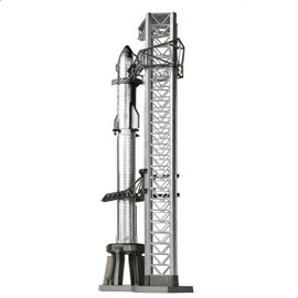 QIYUMOKE 1/400 Starship Rocket Model Kits for Spacex Spacecraft Model Rockets for Adlut with Mechazilla Stand NASA Static Starship Models for Space Enthusiasts Gift or Desktop Display(14.57" L)