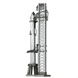 QIYUMOKE 1/400 Starship Rocket Model Kits for Spacex Spacecraft Model Rockets for Adlut with Mechazilla Stand NASA Static Starship Models for Space Enthusiasts Gift or Desktop Display(14.57" L)