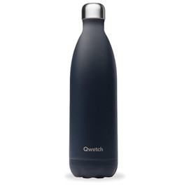 QWETCH - Originals Isothermal Bottle - Matt Grey Crabonne 1L - Nomadic Stainless Steel Bottle - 24h Cold and 12h Warm - Waterproof, BPA Free & Reusable