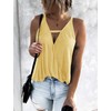 Hilltichu Women's Choker V-Neck Wrap Tank Tops Yellow