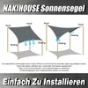 NAKIHOUSE Sun Sail, Waterproof, 2 x 4 m, Rectangular, Premium