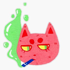 Leyland Designs Juul Cat Sticker Outdoor Rated Vinyl Sticker Decal for Windows, Bumpers, Laptops or Crafts 5"