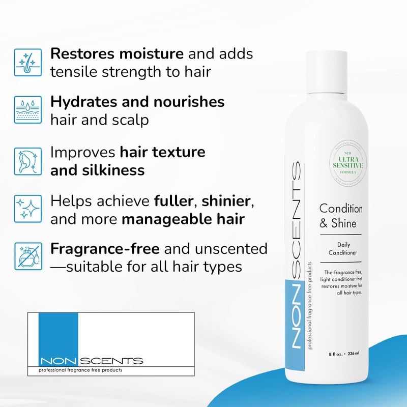 Fragrance Free & Unscented Conditioner | Hypoallergenic Conditioner for All