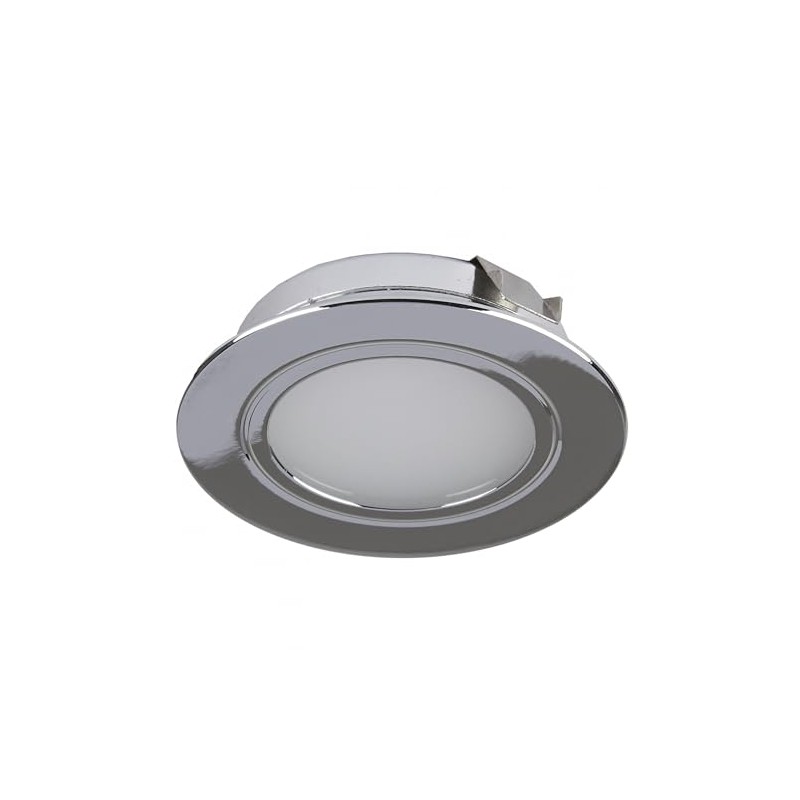 DLFP-CH-WW 12v Small LED Recessed Under Cabinet Downlight Chrome Warm