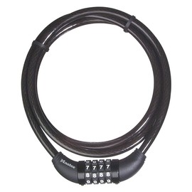 Master Lock 8119EURD, Fahrradkabelschloss mit Zahlenschloss, 1,5-m-Kabel, schwarz