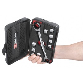 Facom 464.J1PG Ratchet Ring Wrench Red Black