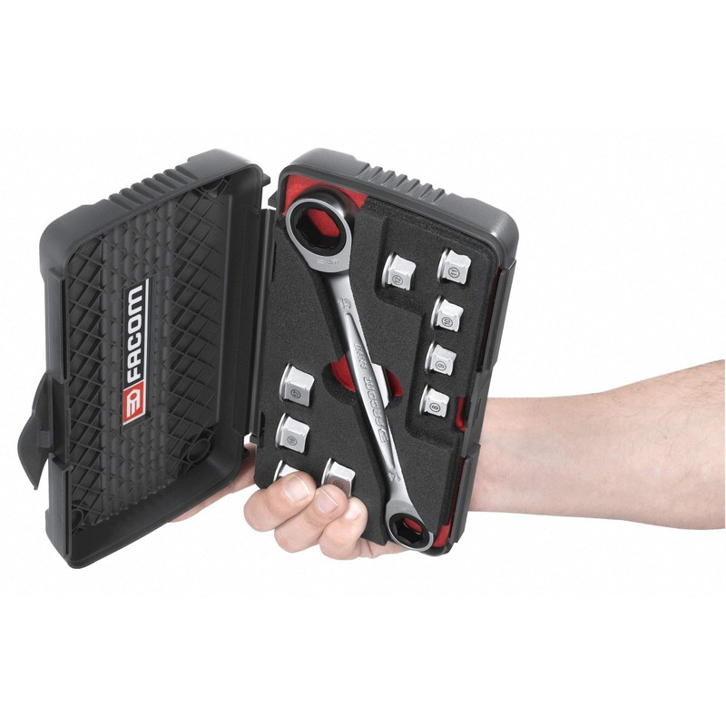 Facom 464.J1PG Ratchet Ring Wrench Red Black