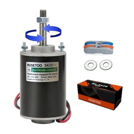 High Torque DC Motor 12V/24V, DIY Project Quiet Motor Permanent Magnet Motor with Cable Connector for Electric Motors and Generators, 30W CW/CCW 3500/7000RPM Motor （Threaded Rotating Shaft）