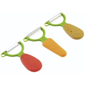 Kuhn Rikon 20403 3-Piece Veggie Peeler Set, Potato / Carrot / Tomato , 13.2 x 7.2 x 1.3 cm