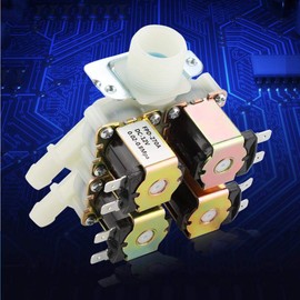 Electric Solenoid Valve, G3/4 Inch DC 12 V DN20 Plastic Electric Solenoid Valve 1 in 4 Electromagnetic Valve Normally Closed Water Drain Valve High Quality Plastic and Measuring