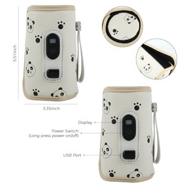 SNOWIE SOFT® Funda Calentadora de Biberones con Pantalla LCD, Manga Aislada con Temperatura Ajustable y Carga USB