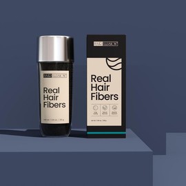 Hair Illusion 100% Real Hair Fibers For Men & Women Conceal Thinning Hair, Bald Spots, Beards, Hairline, Edge Enhancements, Natural Non Synthetic:_Jet Black