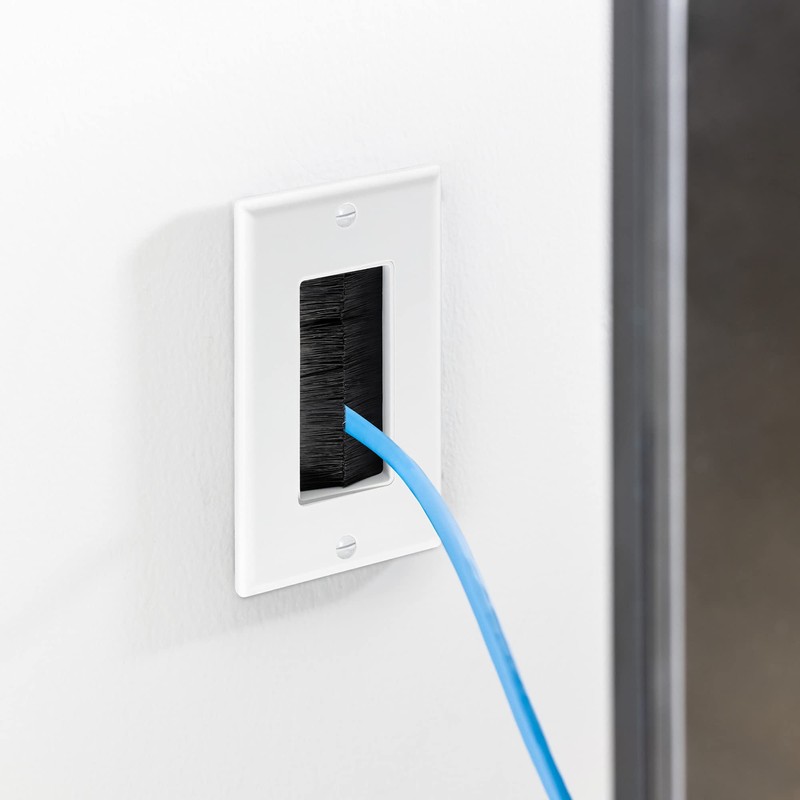 kwmobile 4 x Flush-Mounted Cable Grommet with Brush – Flush-Mounted