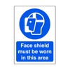 Face shield must be worn in this area - safety