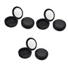 Ipetboom 6pcs Round Black Refillable Container Case for Lip Balm
