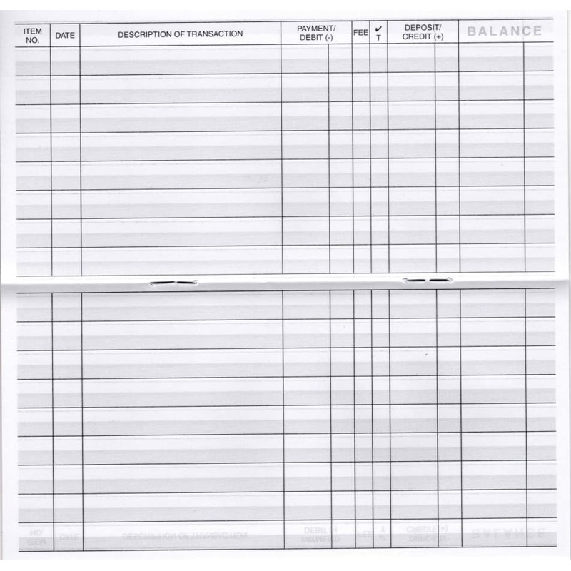 Easy Read Register 24 Check Registers for Personal Checkbook -