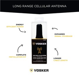 Vosker Long Range Cellular Antenna for Outdoor Surveillance Cameras V100 and V200 | Ultra Strong Signal Strength with 15 Foot Cable