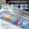 BlueFinger 75% Wireless Gaming Keyboard and Mouse with Smart Display,