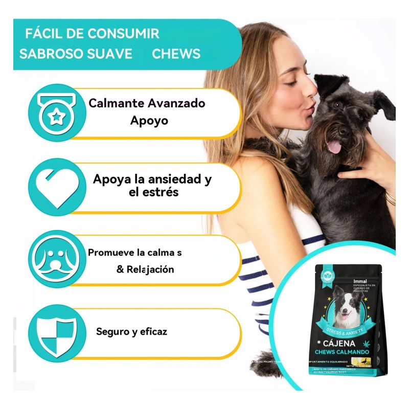 Perro Snacks Calmantes Para Perros 60 Tabletas 4 Sabores