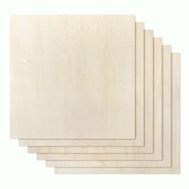 Proflex Basswood Plywood 6pcs, 1/8" x 12” x 12” Real Wood Plywood Sheets Premium “A” Grade with Smooth Sanded Finish, Perfect for Laser Cutting & Engraving, Crafts, and DIY Projects.