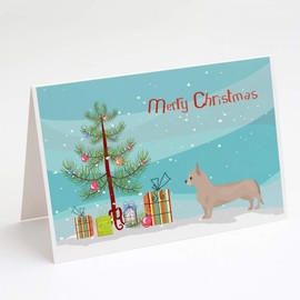 Tan Chiweenie Christmas Tree Greeting Cards and Envelopes Pack of 8