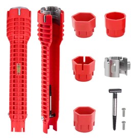 12 in 1 Faucet Wrench Tool, Water Pipe Wrench with Comfortable Grip, Tap Spanner for Tight Space, Multi-Functional Tap Spanner Set for Sink, Bathroom and Kitchen Plumbing Repair