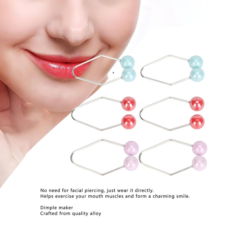 3 Pairs Dimple Makers for Cheeks Facial Muscle Training Piercing