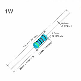 2.2 Ohm metal film resistor 1W 10 PCS 2.2 Ohm 1 Watts Metal Film Resistors 1% Tolerance  Shipped  From USA