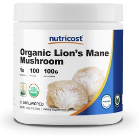 Nutricost Organic Lion's Mane Mushroom Powder 100 Grams - Certified USDA Organic