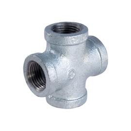 Supply Giant HNDS0400 2" Galvanized Malleable Iron Cross Fitting for 150 lb Applications and with Equal Sized Female Threaded Connects