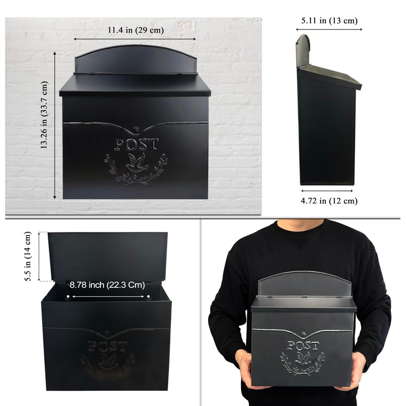 NACH Chelsea Wall Mount Mailbox for Outside, 11.5 x 5