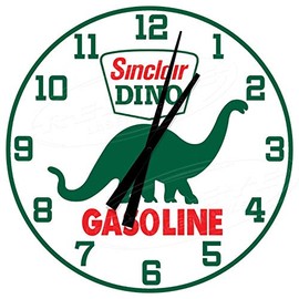 Decorative Concepts Sinclair Gasoline Dino 18" Diameter Aluminum Metal Round Wall Clock