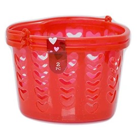 TLC Love Gift Basket with Handle 2pack Red for Valentines Day Or Just Because Heart 5.5"x5"