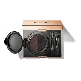ICONIC LONDON Eyebrow Cushion 2 Colour Sculpter | Fill and Define Eyebrows, Includes a Double Sided Applicator, (Black Brown)