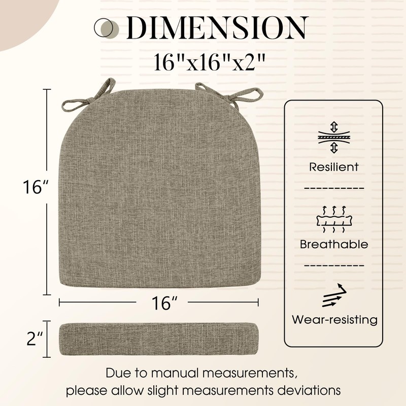Basic Beyond Chair Cushions for Dining Chairs 4 Pack, Kitchen