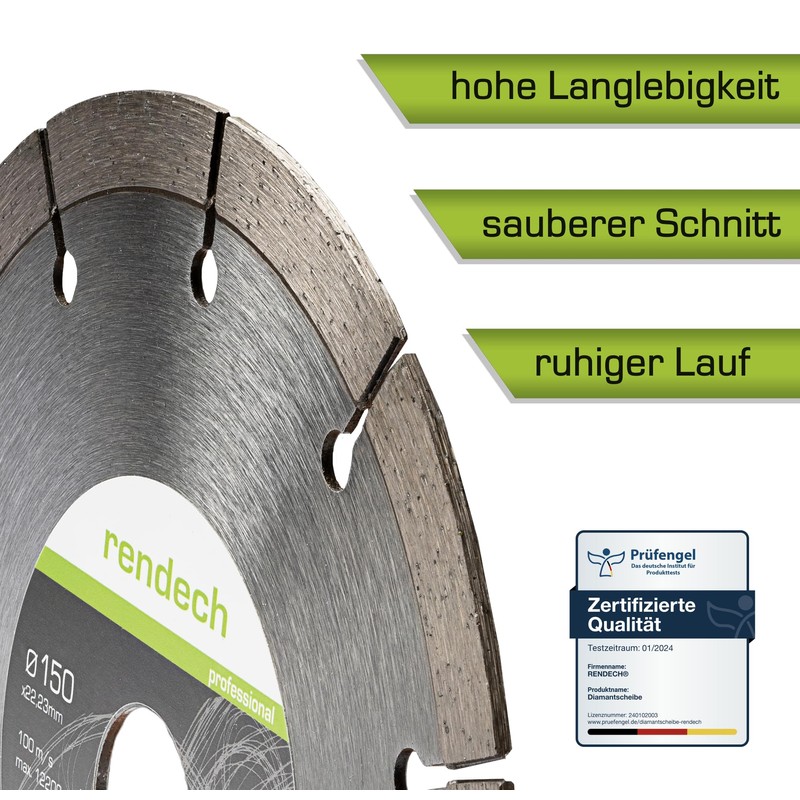 2x Rendech Diamond Disc, 125 Diamond Cutting Disc, 230 Cutting