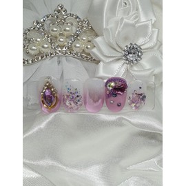 Princess handmade nail tips - Short round / 프린세스 수제네일팁 - 숏라운드