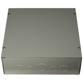 Hoffman ASE12X12X4 Pull Box, Screw Cover with Knockouts, Steel, 12" x 12" x 4", Gray