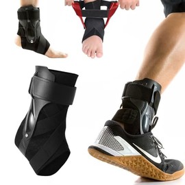 Tobilleras para Esguince, Ajustable con Soporte de Compresión, Tobillera Deportiva para Protección y Estabilidad, Estabilizador de Tobillo para Correr o Rehabilitación, Negro (XL, 27~28cm)