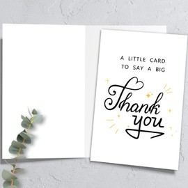 HEJOYN Thank You Cards & Gifts for Teacher, Boss, Friend, Neighbor, Mom or Dad ，Single Blank Thank You Card with Envelope，Appreciation Card for Graduation, Thanksgiving, Christmas, Baby Showe