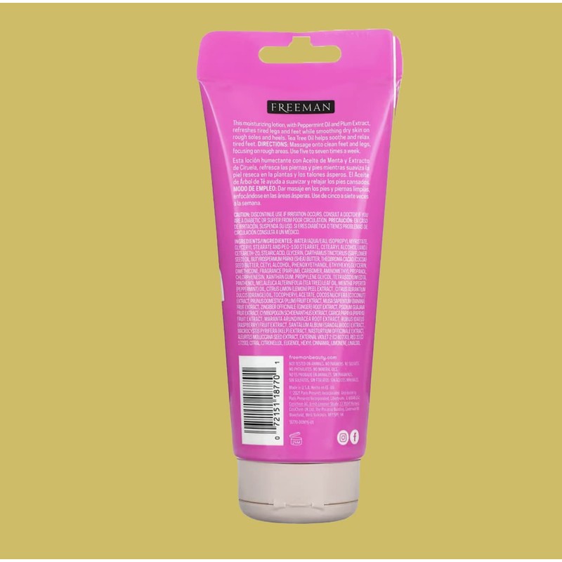 Freeman Bare Foot Lotion Peppermint & Plum With Tea Tree